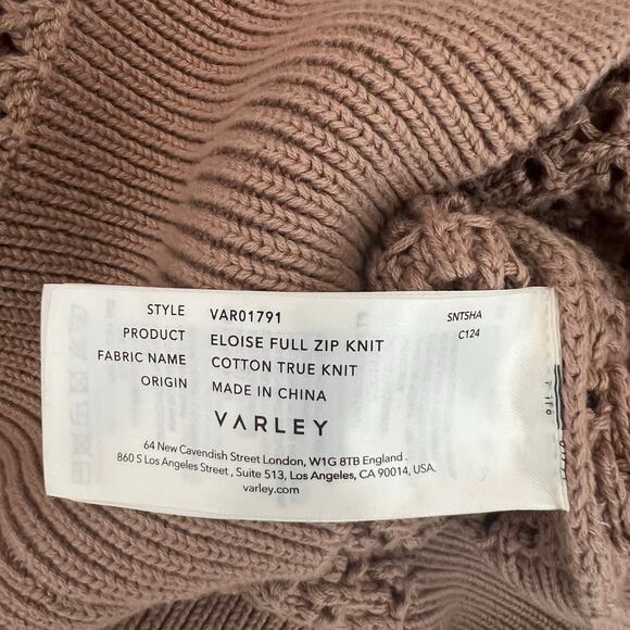 Varley Eloise open-knit cotton zip-up sweater Cedar - Picture 7 of 9